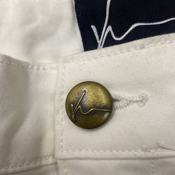 NEW KATE MCHALE white dress pants relaxed straight high waist trousers - Picture 9 of 9